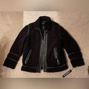 Karl Lagerfeld Paris Full-Zip Faux Shearling Jacket